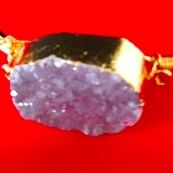 Crystallized Raised Druzy Lavender Bangle NWOT - Picture 4 of 4